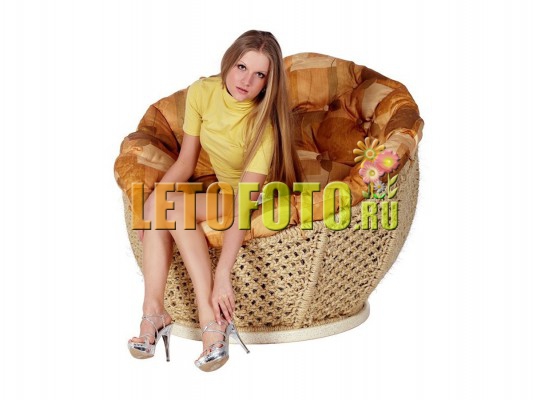 Кресло плетеное из полиамида для элитных плетеных беседок.