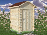 Деревянный домик для дачного туалета. Стены из мини-бруса толщиной 60 мм.
