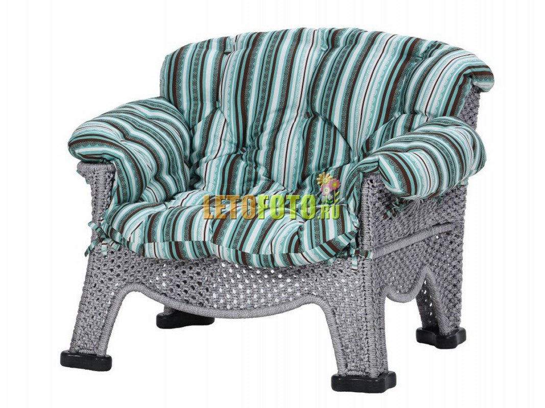Большое фото 191203-1 Серебристый цвет - новый вариант плетения кресла.