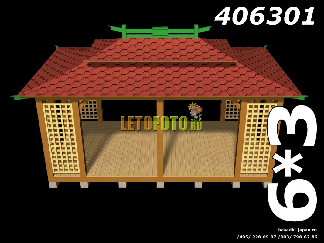 Большое фото 406301-1 Оригинальная крыша японской беседки Марико
